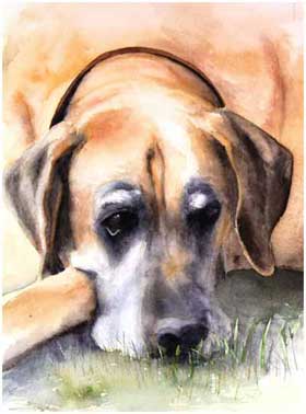 a painting of a dog